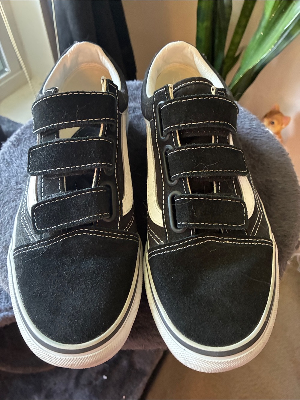 Men’s Black and White Velcro Sneakers - Casual Everyday Shoes